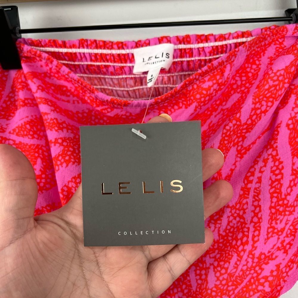 LE LIS Bandeau Bright Colored Crop Top with Tie back S NWT - Picture 2 of 9